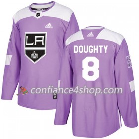 Adidas Maillot de Hockey Los Angeles Kings Drew Doughty 8 2017-2018 Violet Fights Cancer Practice Authentic - Homme